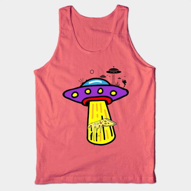 Alien Pizza Eating Tank Top by Tailor twist